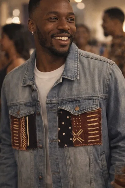Artisan Denim Jackets with Mudcloth: Style Guide
