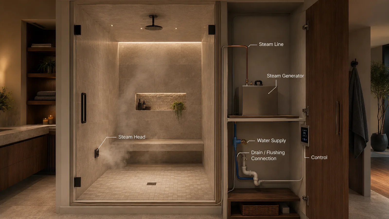 steam shower installation requirements
