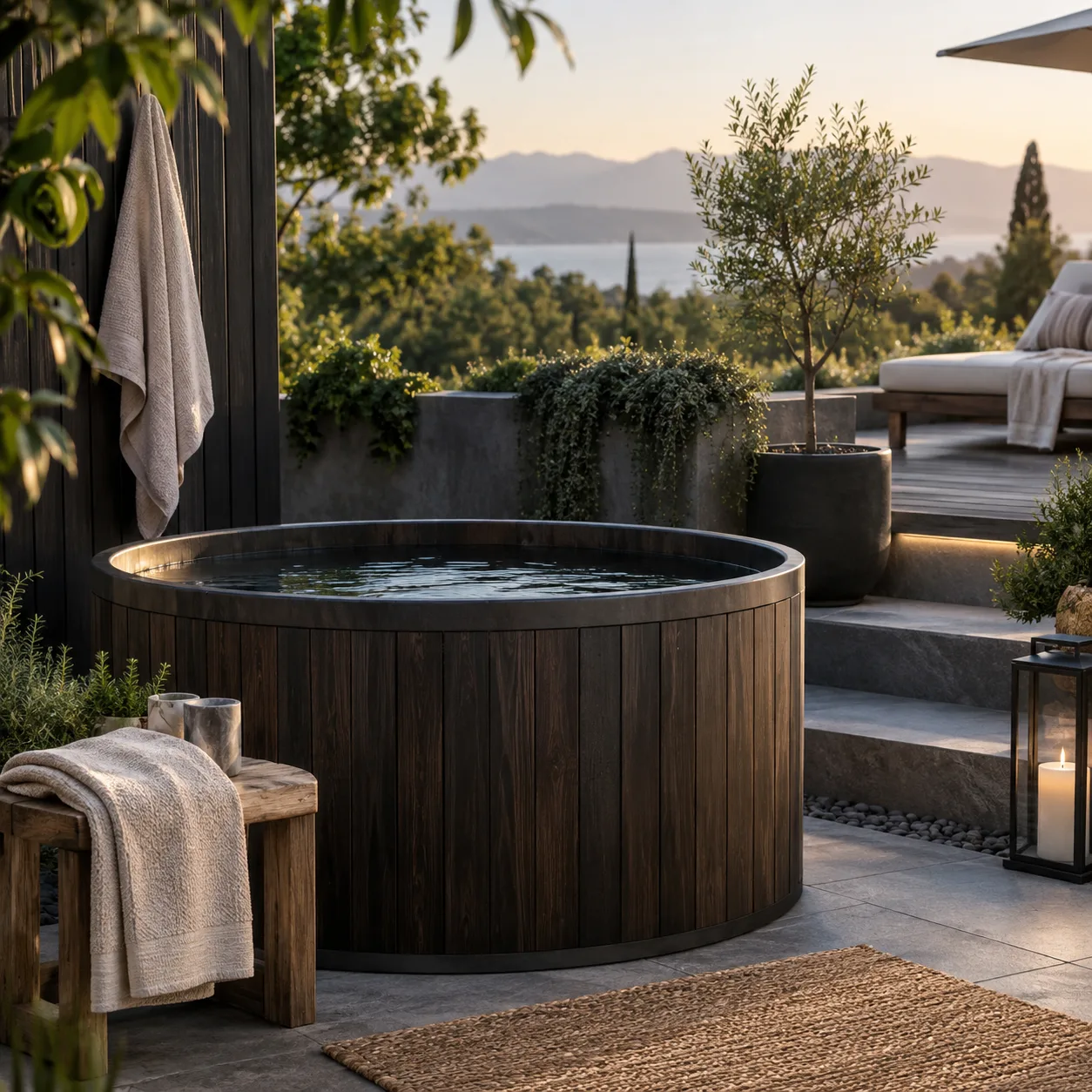 outdoor cold plunge setup