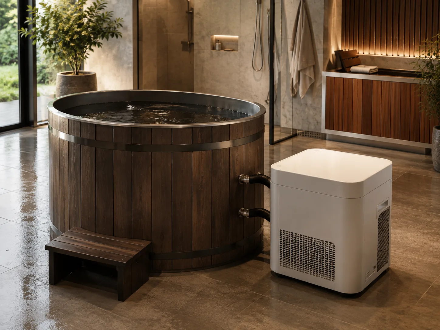 indoor cold plunge setup