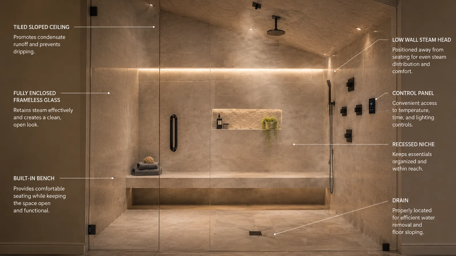 steam shower installation requirements